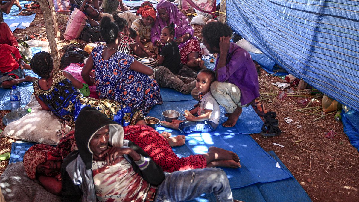 لاجئون إثيوبيون  فروا من القتال في إقليم تيغراي 
