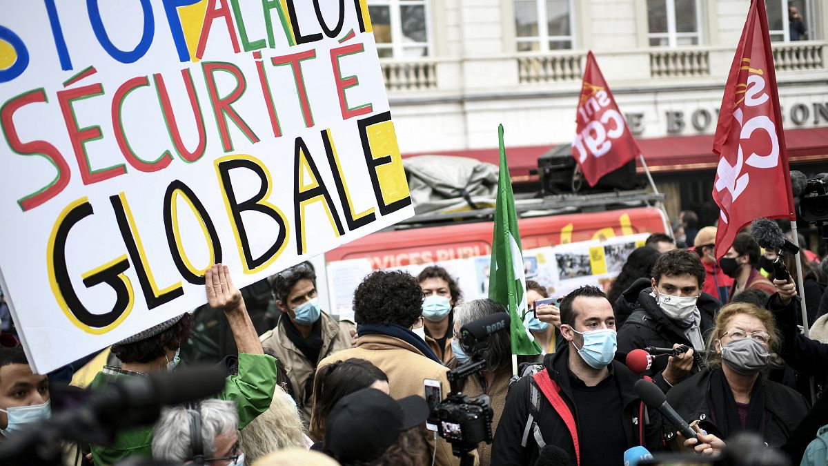Manifestation contre le projet de loi"sécurité globale", à Paris, 17 novembre 2020