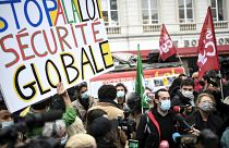 Manifestation contre le projet de loi"sécurité globale", à Paris, 17 novembre 2020