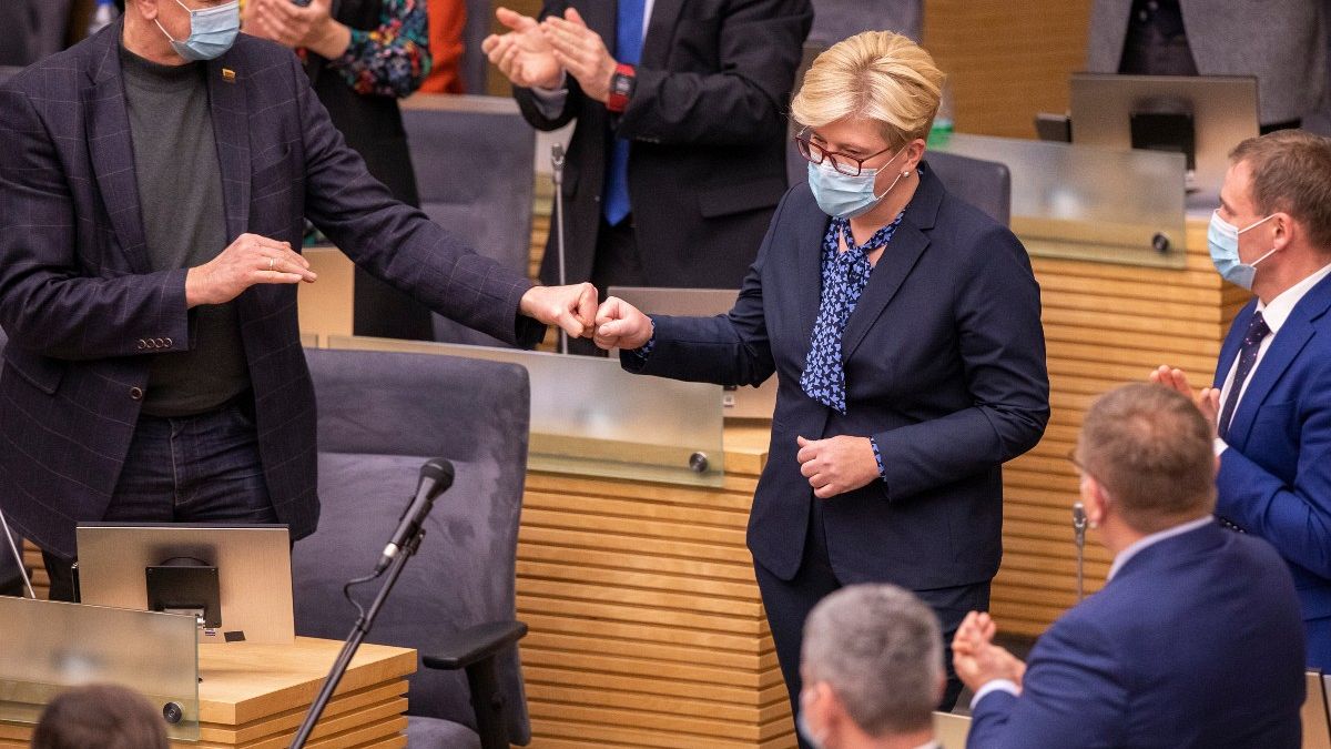 اینگریدا سیمونیت پس از انتخاب در مقام نخست وزیر آینده لیتوانی