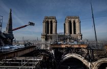 Vue du chantier de la cathédrale Notre-Dame de Paris, le 24/11/2020