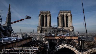 Vue du chantier de la cathédrale Notre-Dame de Paris, le 24/11/2020