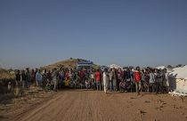 لاجئون من منطقة تيغراي الأثيوبية فروا بسبب النزاع إلى مخيم أم الركوبة في كاداريف شرقي السودان. 2020/11/24