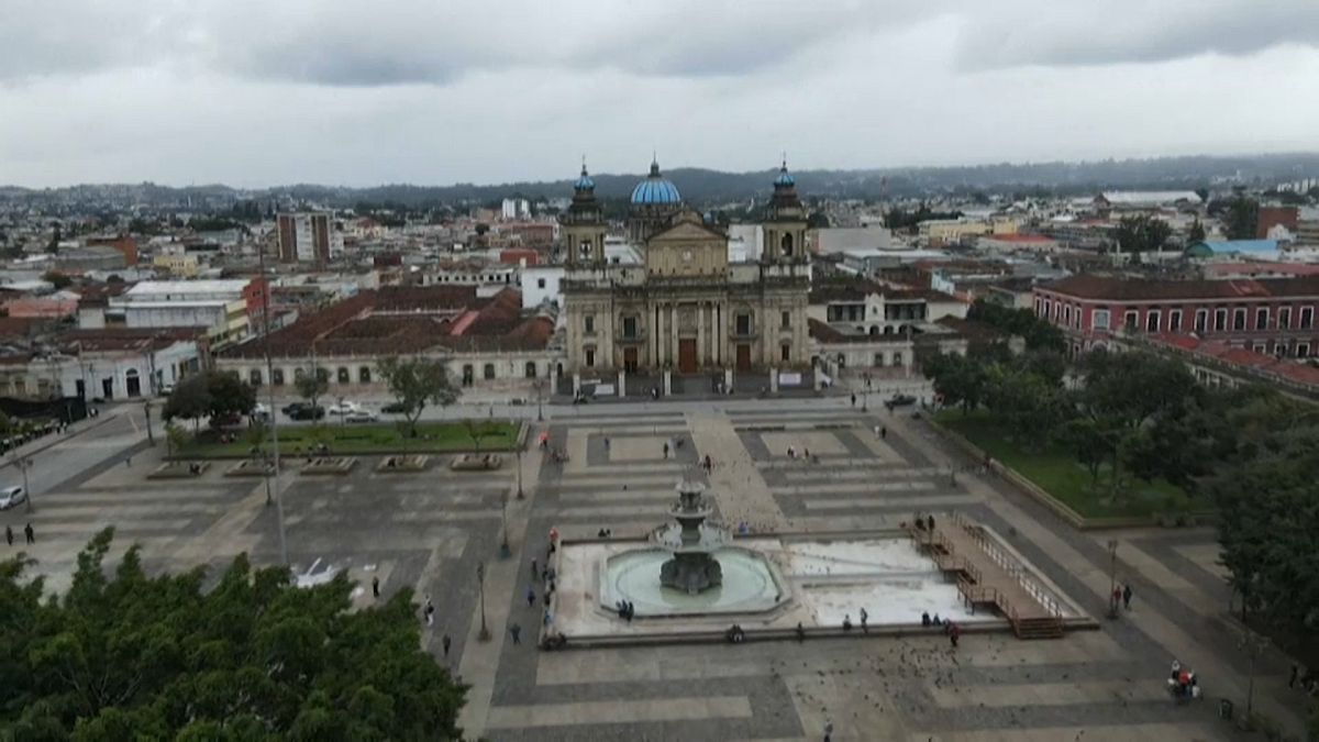Vista aérea de la catedral de Ciuad de Guatemala