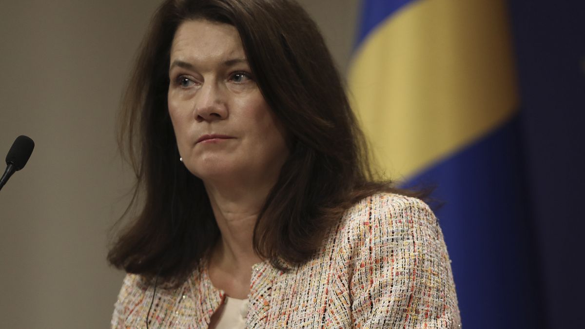 وزيرة الخارجية السويدية خلال مؤتمر صحفي في أنقرة. 2020/10/13
