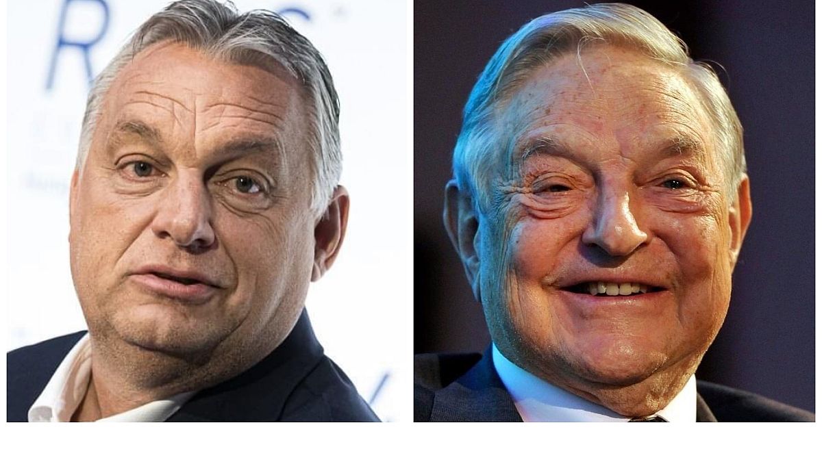 Orbán Viktor magyar miniszterelnök és Soros György üzletember