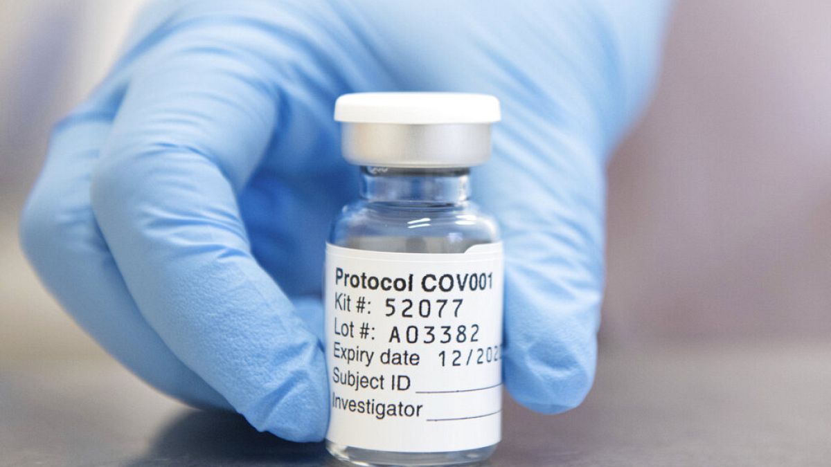 This undated file photo issued by the University of Oxford on Monday, Nov. 23, 2020, shows of vial of coronavirus vaccine developed by AstraZeneca and Oxford University