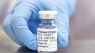 This undated file photo issued by the University of Oxford on Monday, Nov. 23, 2020, shows of vial of coronavirus vaccine developed by AstraZeneca and Oxford University