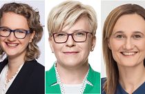 L-R: Ausrine Armonaite, Lithuania's new prime minister, Ingrida Simonyte, and Viktorija Cmilyte-Nielsen