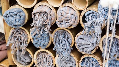 Clothes and blankets are often made out of bamboo Clothes and blankets are often made out of bamboo