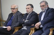 Физик-ядерщик Мохсен Фахризаде (справа) на встрече с Высшим руководителем Ирана Али Хаменеи