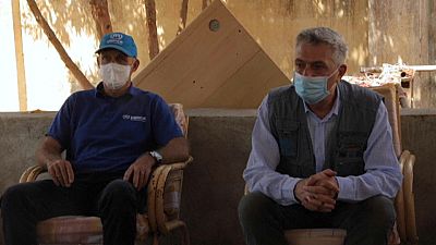El Alto Comisionado, Filippo Grandi, visitando los campos de Sudán
