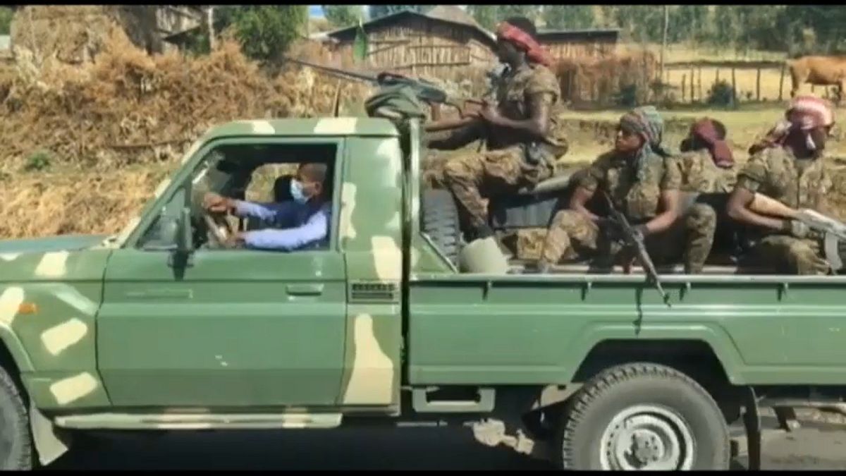 Äthiopisches Militär vor dem EInmarsch