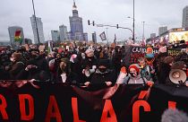 Miles de personas participaron en la manifestación del sábado en Varsovia