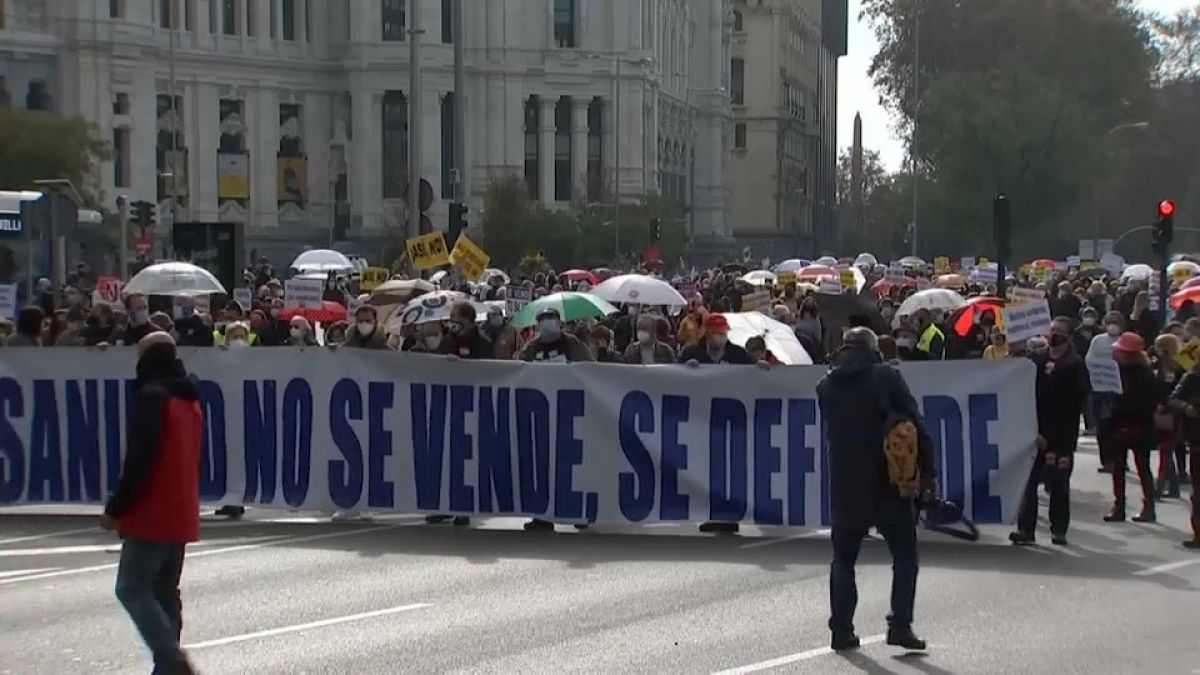 Manifestación a favor de la sanidad pública en Madrid