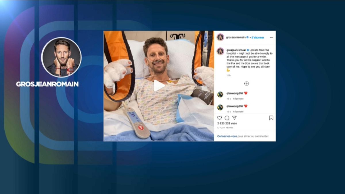Romain Grosjean sur les réseaux sociaux depuis son lit d'hôpital, 29 novembre 2020