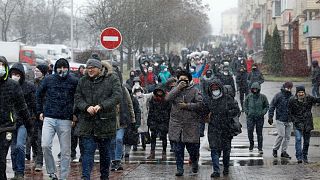 Opposition demonstrators have been protesting against President Alexander Lukashenko who was elected for a sixth term in August's disputed election