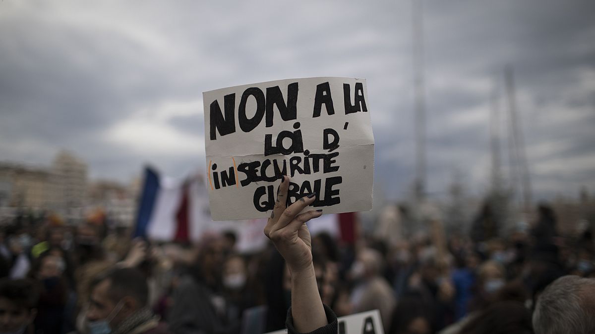 "Nein zum Sicherheitsgesetz": Protest in Frankreich.