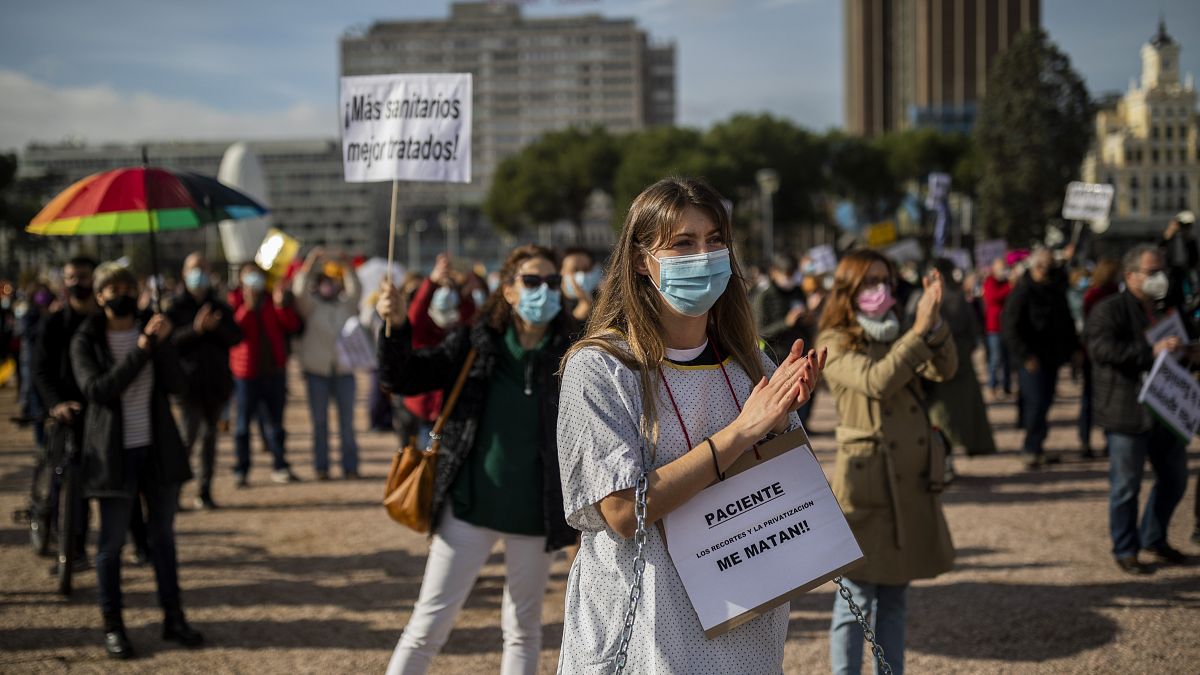 Manifestación en Madrid para pedir más medios para la sanidad pública