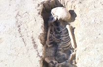 One of 400 skeletons found in Zaragosta, Spain, believed to be part of an 8th century a Muslim necropolis