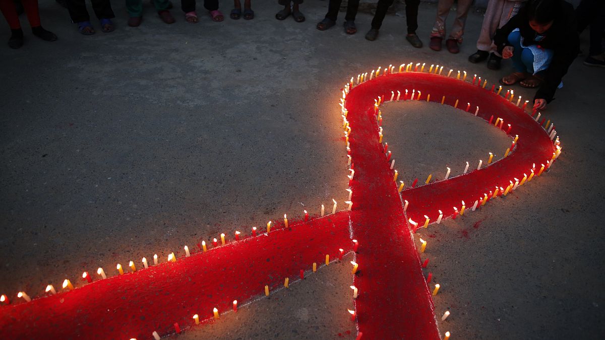 Una foto del World AIDS Day a Kathmandu nel 2016