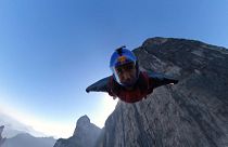 "Wingsuit" na montanha Tianmen