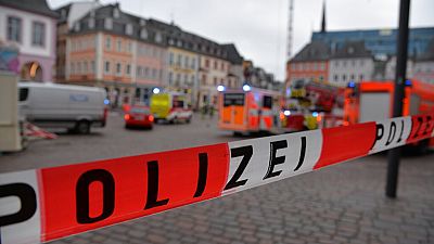 Polizeiabsperrung nach Amokfahrt in Trier, 01.12.2020