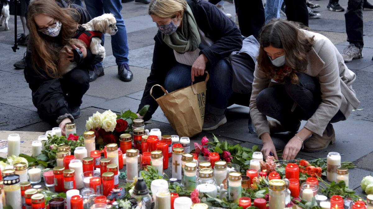 Candles and flowers are put in the pedestrian zone in memory of the victims in Trier