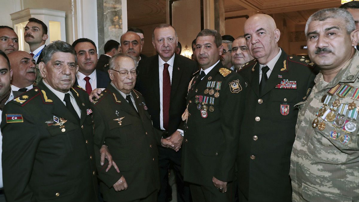 رجب طیب اردوغان، رئیس جمهوری ترکیه در جمع فرماندهان ارتش ترکیه و آذربایجان 