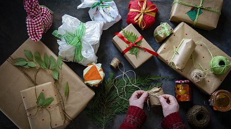 Eco-friendly Christmas wrapping paper - get creative this year and make your own.