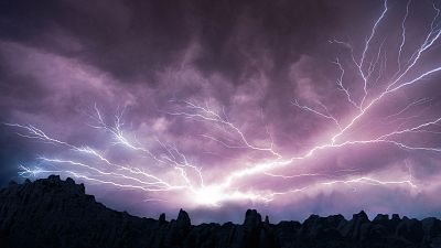 A rare thundersnow storm swept across Edinburgh, Scotland on 3 December.