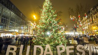 Imagen de la Plaza Vorosmarty de Budapest durante la Navidad del año 2016