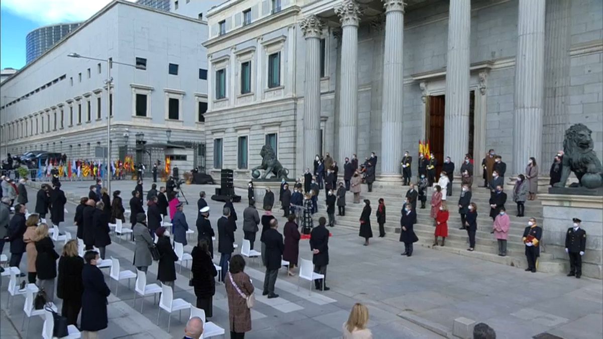 Ceremonia delante del Congreso de los Diputados en el día de la Constitución, Madrid 6/12/2020