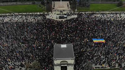 Protesto multitudinário em Chisinau