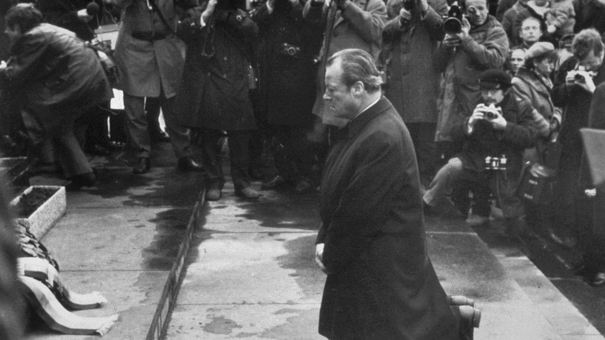 Willy Brandts Kniefall in Warschau am 7. Dezember 1970 