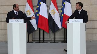 Mısır Devlet Başkanı Adulfettah El Sisi ve Fransa Cumhurbaşkanı Emmanuel Macron