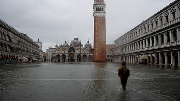High tide floods Venice as dike not activated