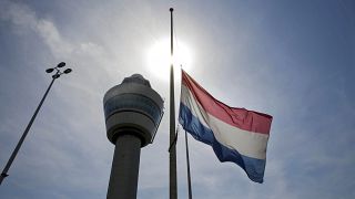 The aircraft at Amsterdam Schiphol Airport was being searched.