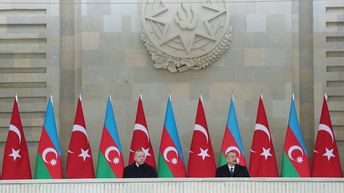 Cumhurbaşkanı Erdoğan ile Azerbaycanlı mevkidaşı Aliyev 