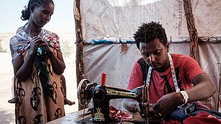 Ethiopian refugee sets up tailor shop in Sudan