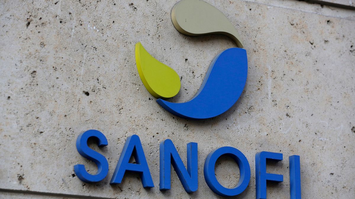 The logo of French drug maker Sanofi is pictured at the company's headquarters, in Paris, Monday, Nov. 30, 2020. 