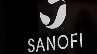 The logo of French drug maker Sanofi is pictured at the company's headquarters, in Paris, Monday, Nov. 30, 2020. 