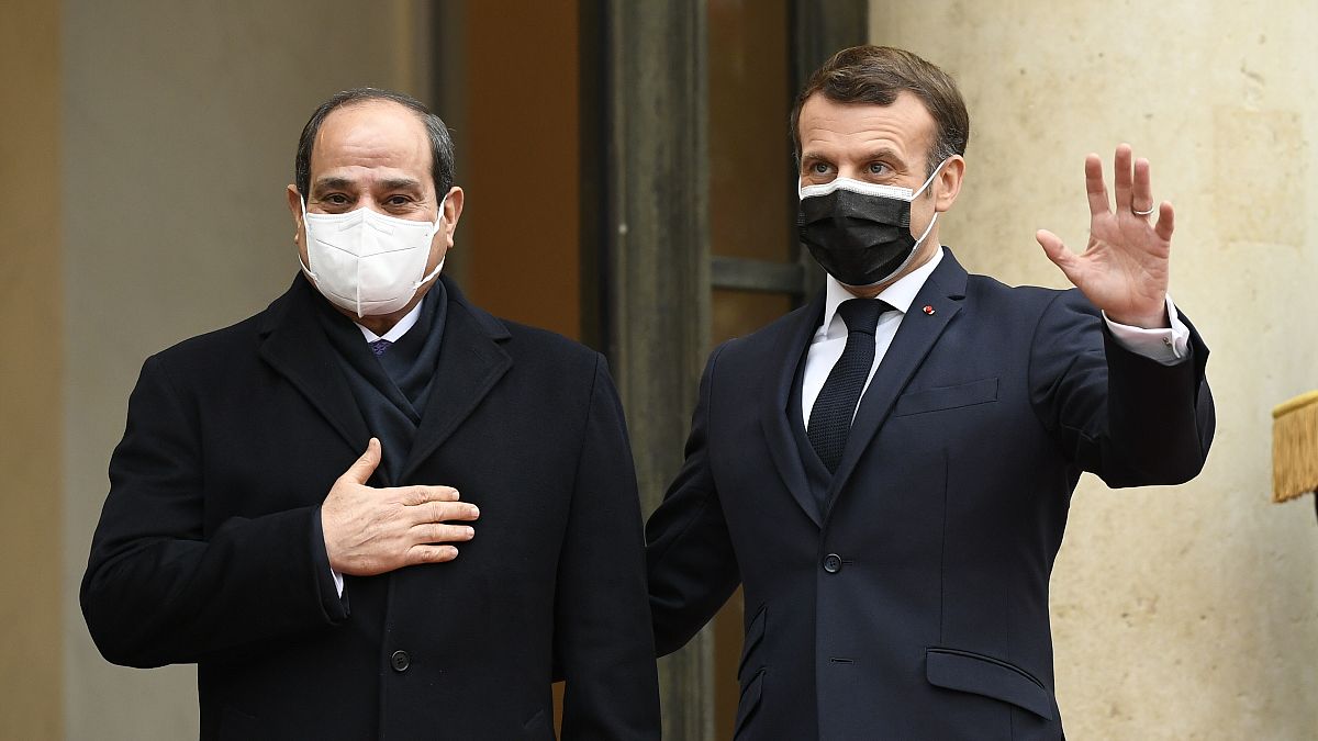 Mısır Cumhurbaşkanı Abdulfettah El Sisi ve Fransa Cumhurbaşkanı Emmanuel Macron