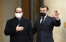 Mısır Cumhurbaşkanı Abdulfettah El Sisi ve Fransa Cumhurbaşkanı Emmanuel Macron