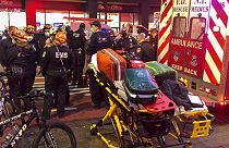 Equipos de emergencia en la zona del atropello en Nueva York