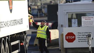 Control de mercancías en el puerto norirlandés de Larne