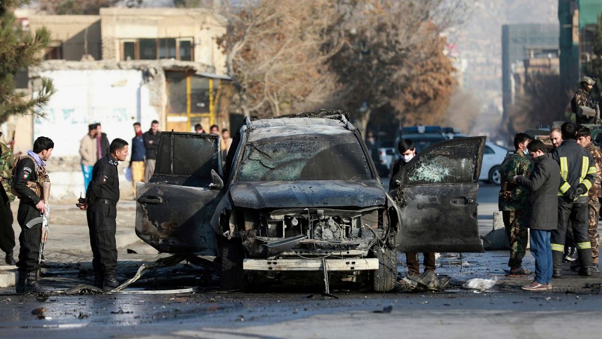 حمله به یک خودروی زرهی در کابل