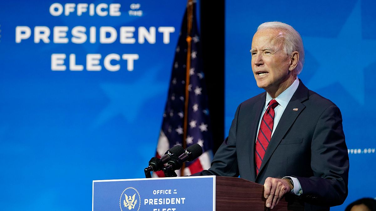 President-elect Joe Biden speaking in Delaware earlier this month