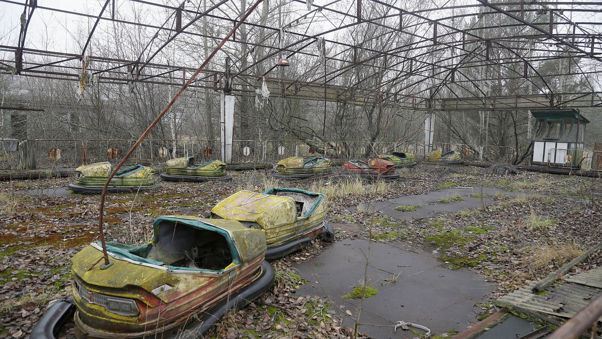FILE: A playground in the deserted town of Pripyat, Ukraine, some 3 kilometers from the Chernobyl nuclear power plant Ukraine, Nov. 27, 2012. 