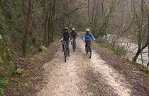 This cross-border cycle path links the Atlantic Pyrenees to towns on the Spanish side of the border